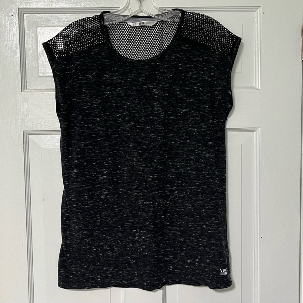 Victoria's Secret Black Mesh back detail sleeveless Muscle Tee